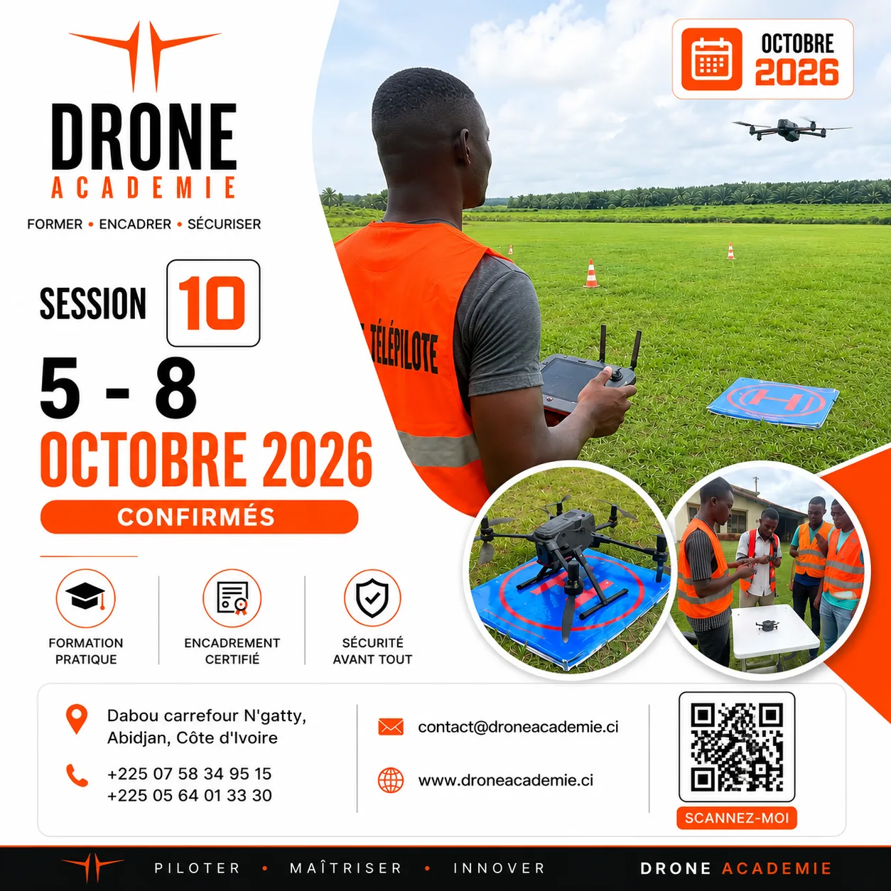 Session 10 — formation télépilote de drone confirmés, 5 au 8 octobre 2026